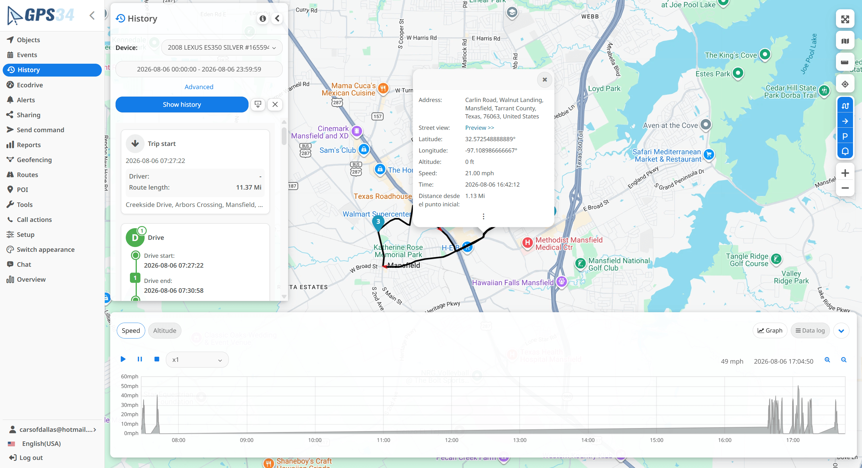 Prokobi vehicle tracking platform with map, trips and ecodrive scores